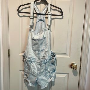Ripped shorts overalls
